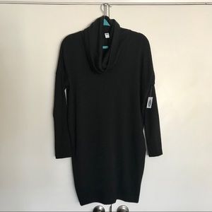 Cowl neck sweater dress